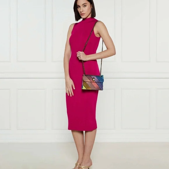 Kurt Geiger London Mini Rainbow Denim Kensington Crossbody Bag - Picture 4 of 8